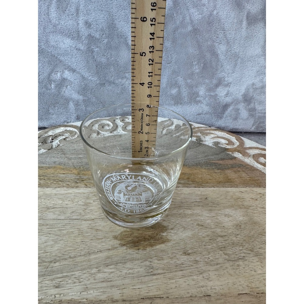 Western Maryland College Rocks Glass Etched Seal AD 1868 McDaniel Alumni Tumbler